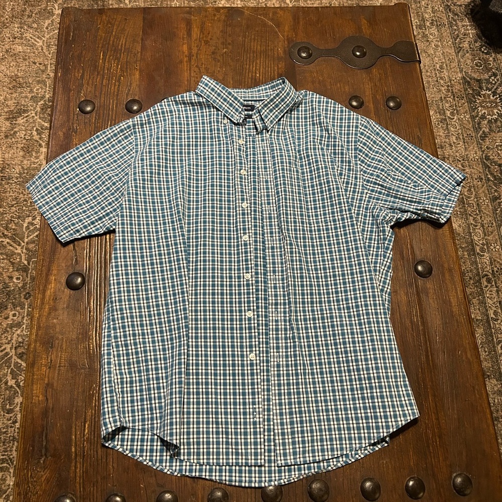 Croft & Barrow Teal Plaid Casual Shirt